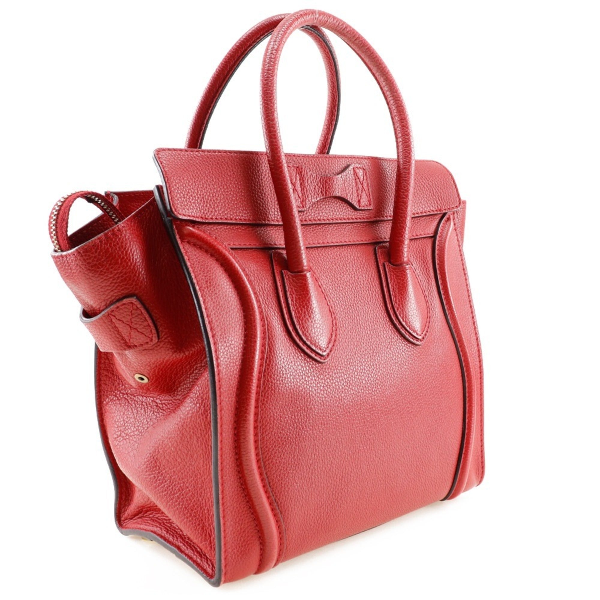 Celine Red Color Leather Handbag