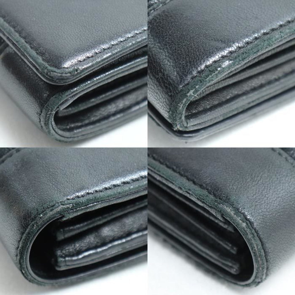 Chanel Black Leather Long Wallet (Bi-Fold)
