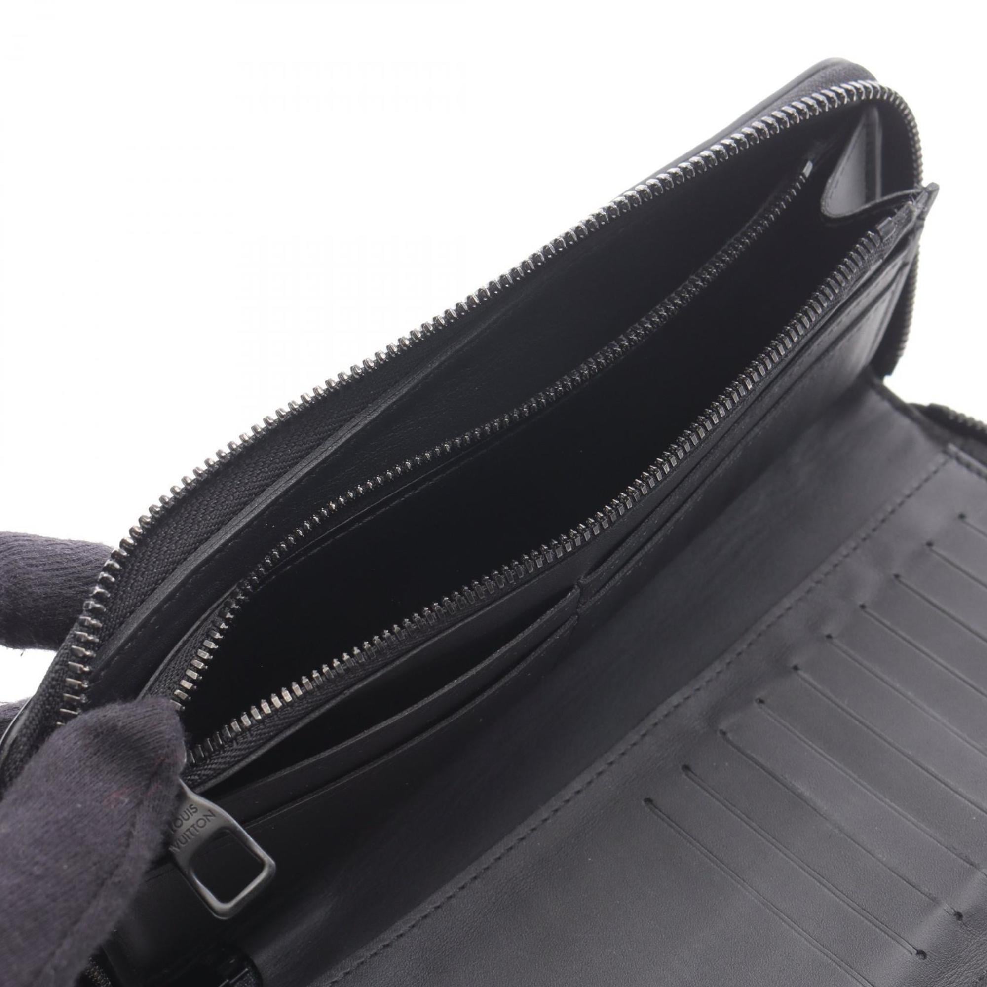 Louis Vuitton Black Noir Leather Long Wallet