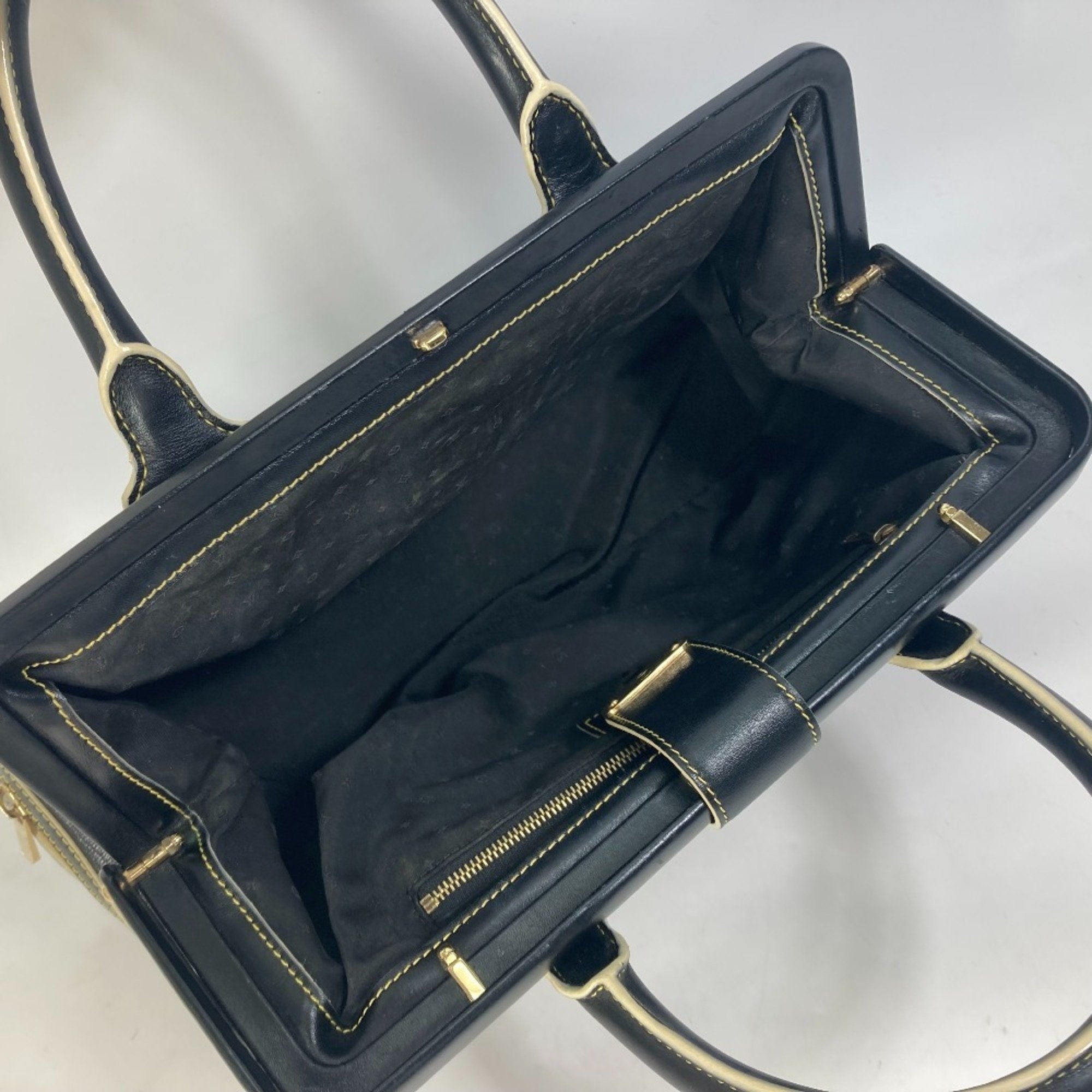 Louis Vuitton Black Noir Suhali Leather Handbag