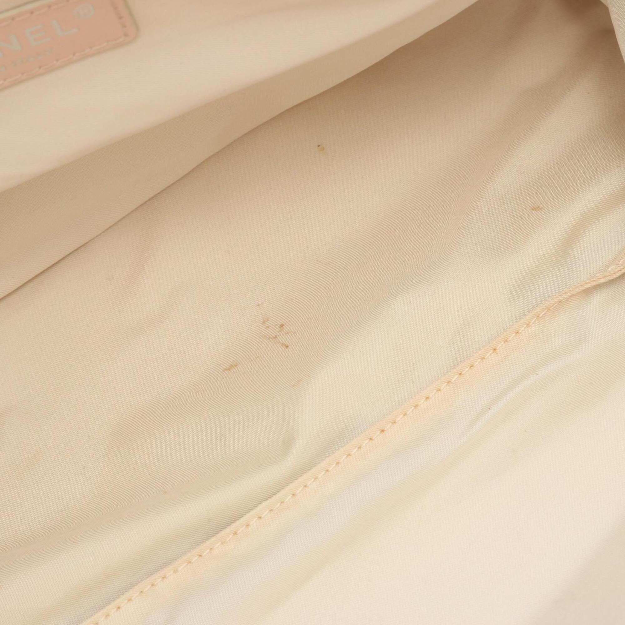 Chanel 2.55 Pink Leather Nylon Canvas Handbag Tote Bag