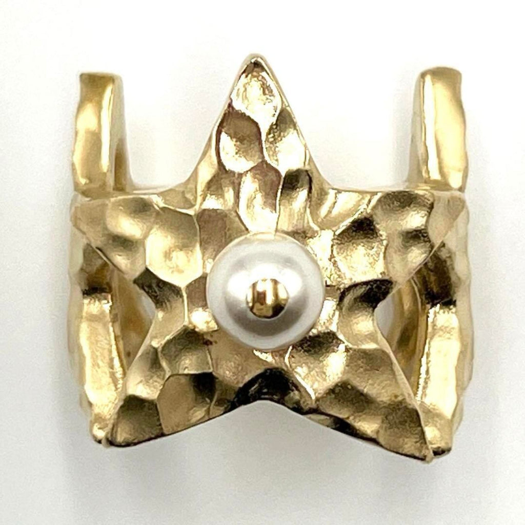 Christian Dior Gold Metal Band Ring (Pre-Owned)