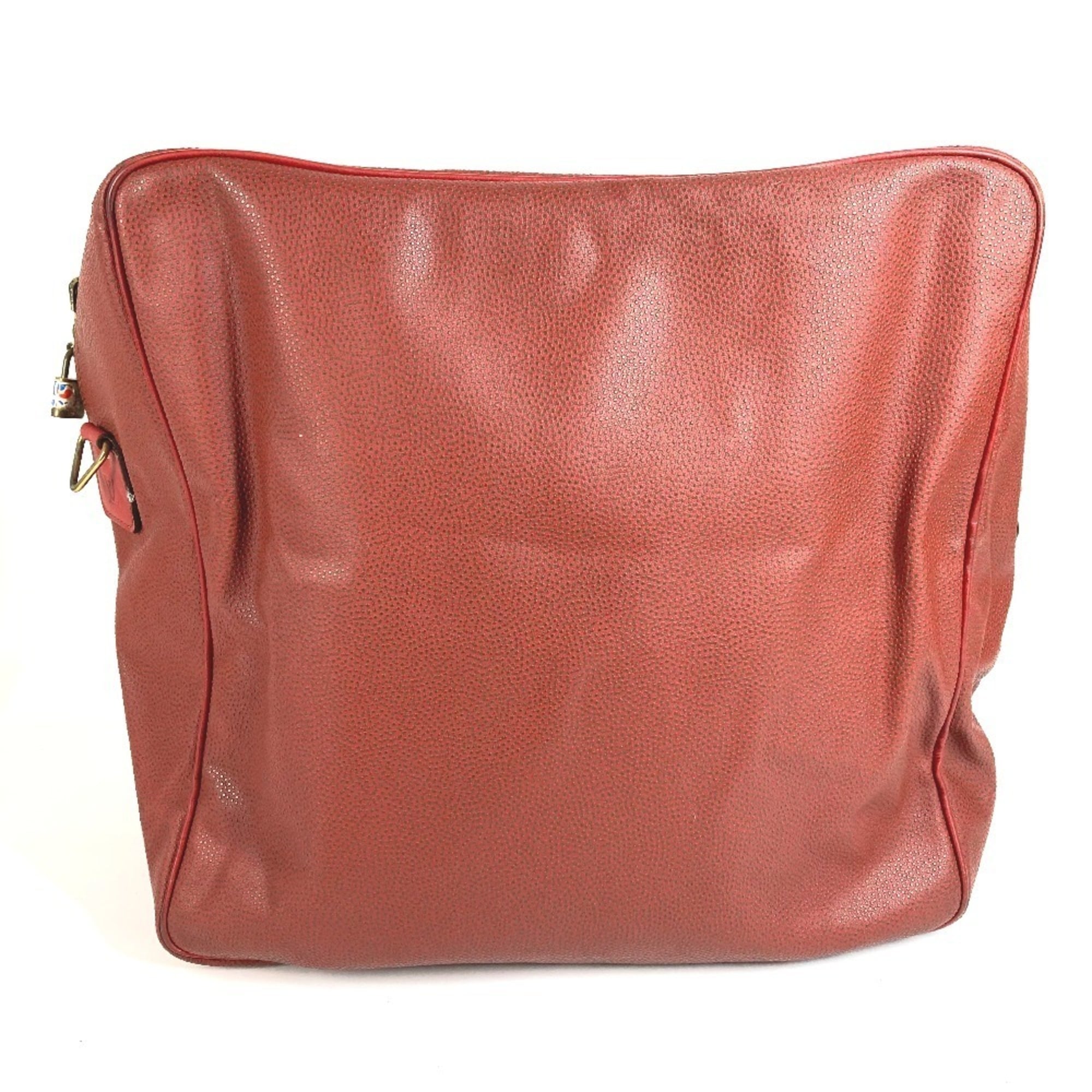 Louis Vuitton Red Color Leather Boston Bag Handbag Shoulder Bag