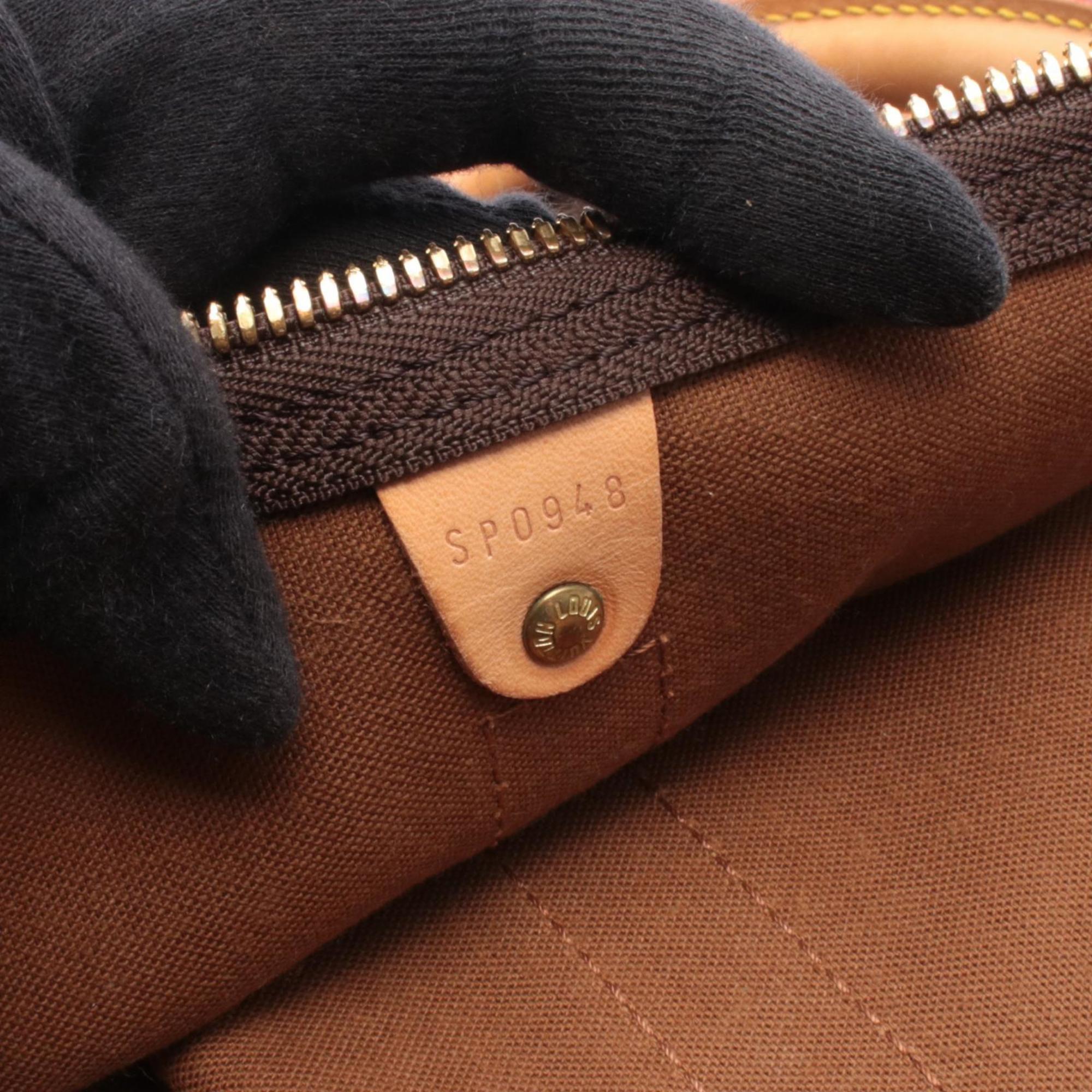 Louis Vuitton Brown Coated Canvas Leather Boston Bag Handbag