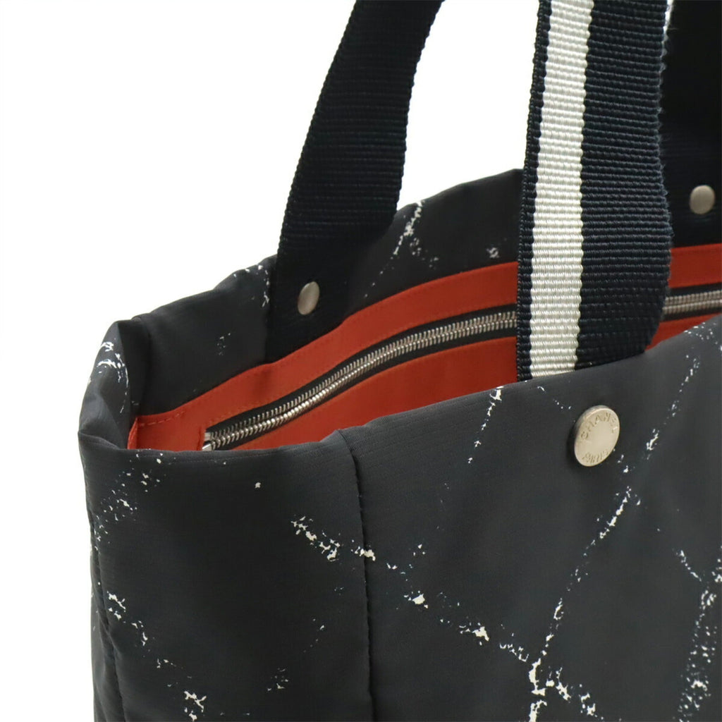 Chanel Black Red Color Nylon Shoulder Bag Tote Bag
