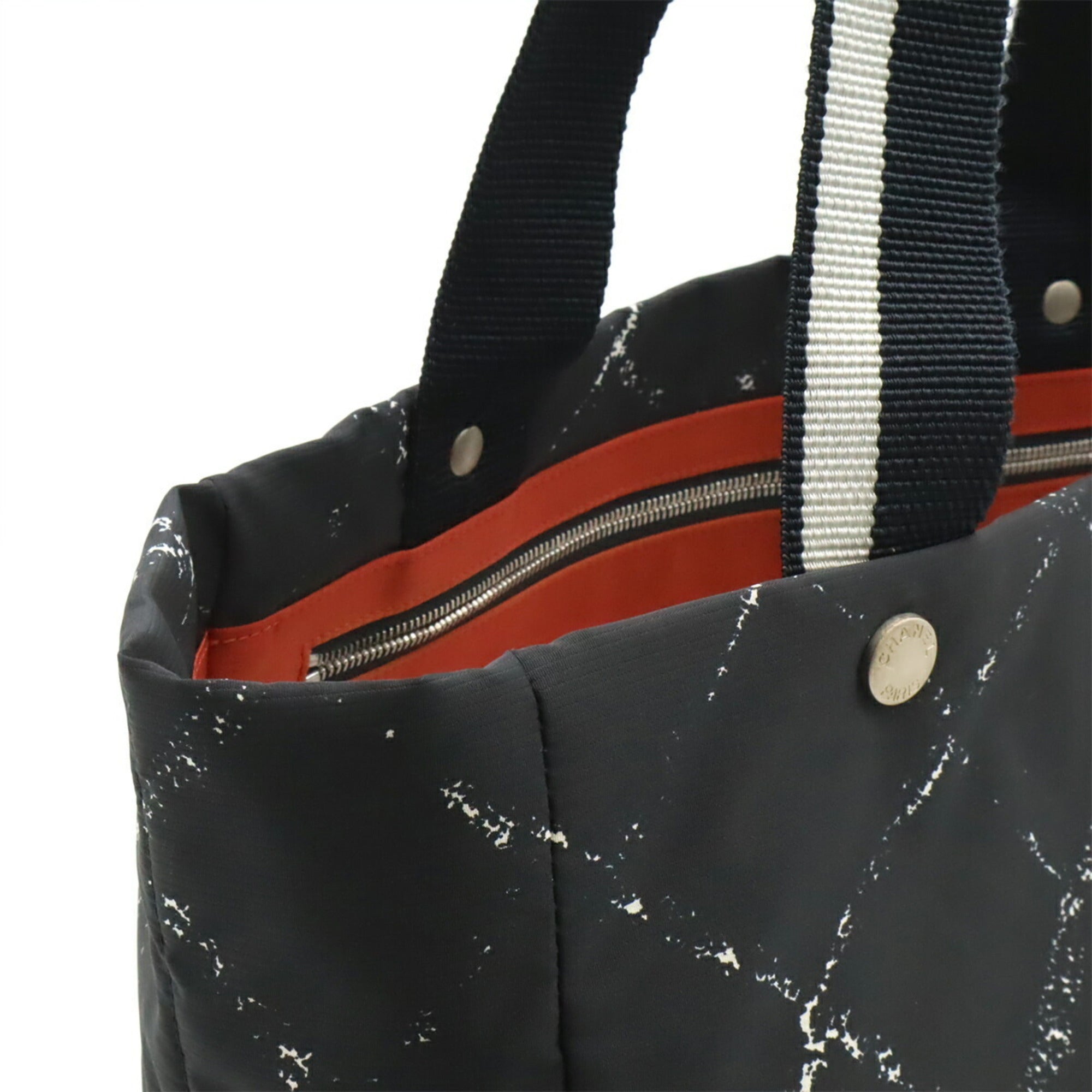 Chanel Black Red Color Nylon Shoulder Bag Tote Bag
