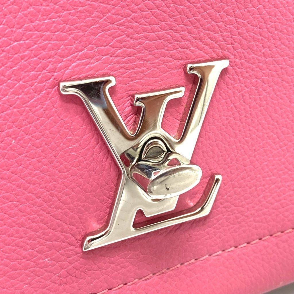 Louis Vuitton Lockme Ii Beige Khaki Pink Leather Handbag Shoulder Bag