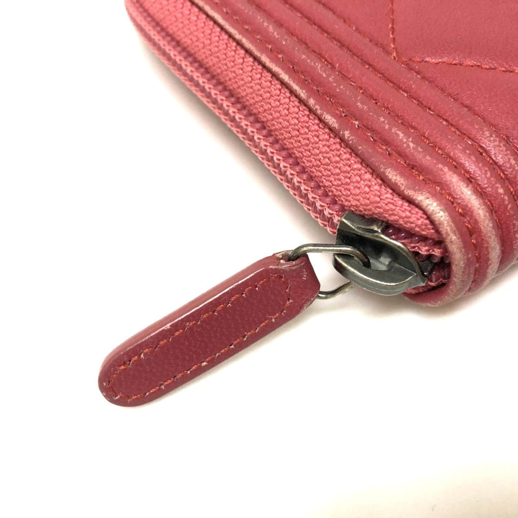 Chanel Pink Leather Long Wallet (Bi-Fold)
