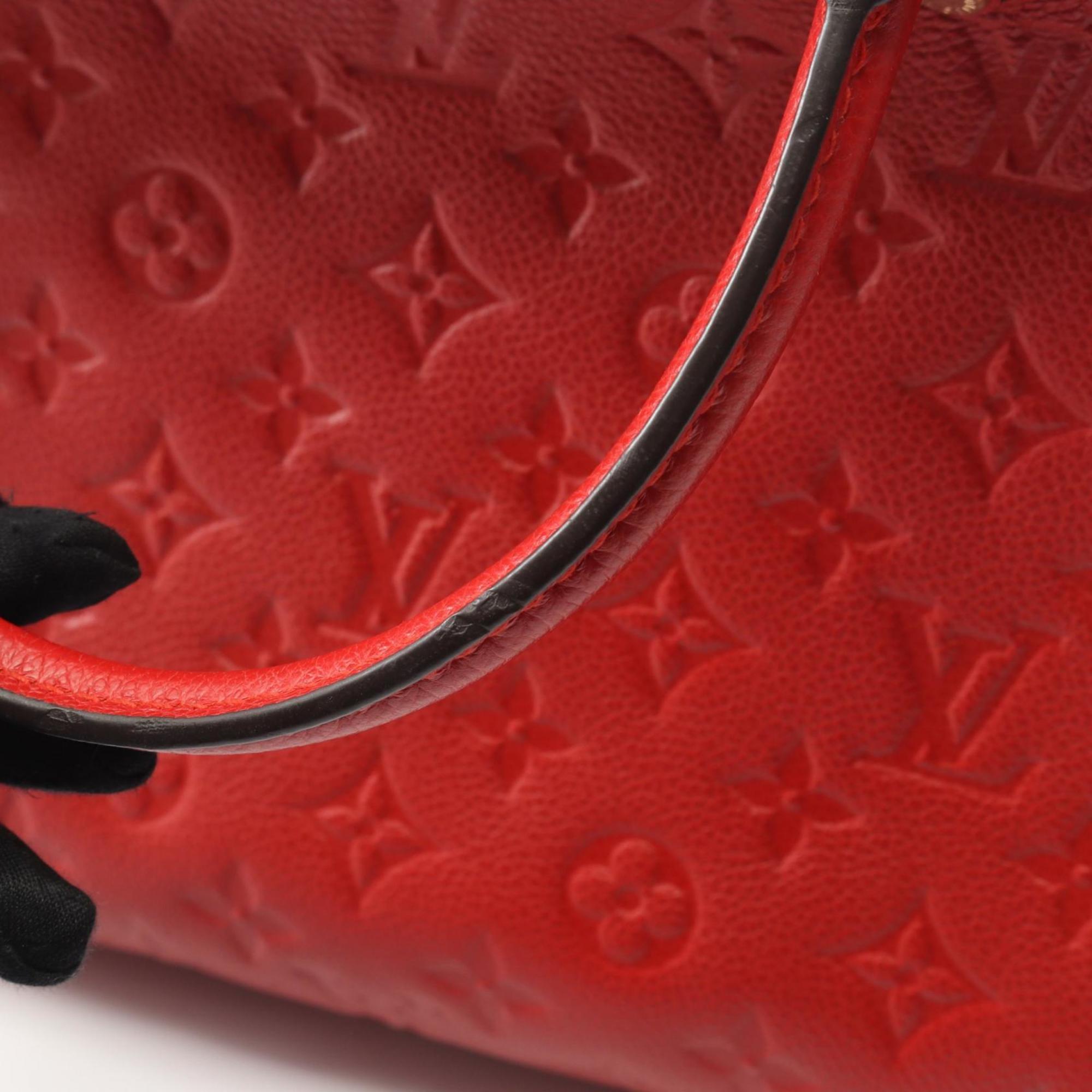 Louis Vuitton Red Color Monogram Empreinte Leather Handbag