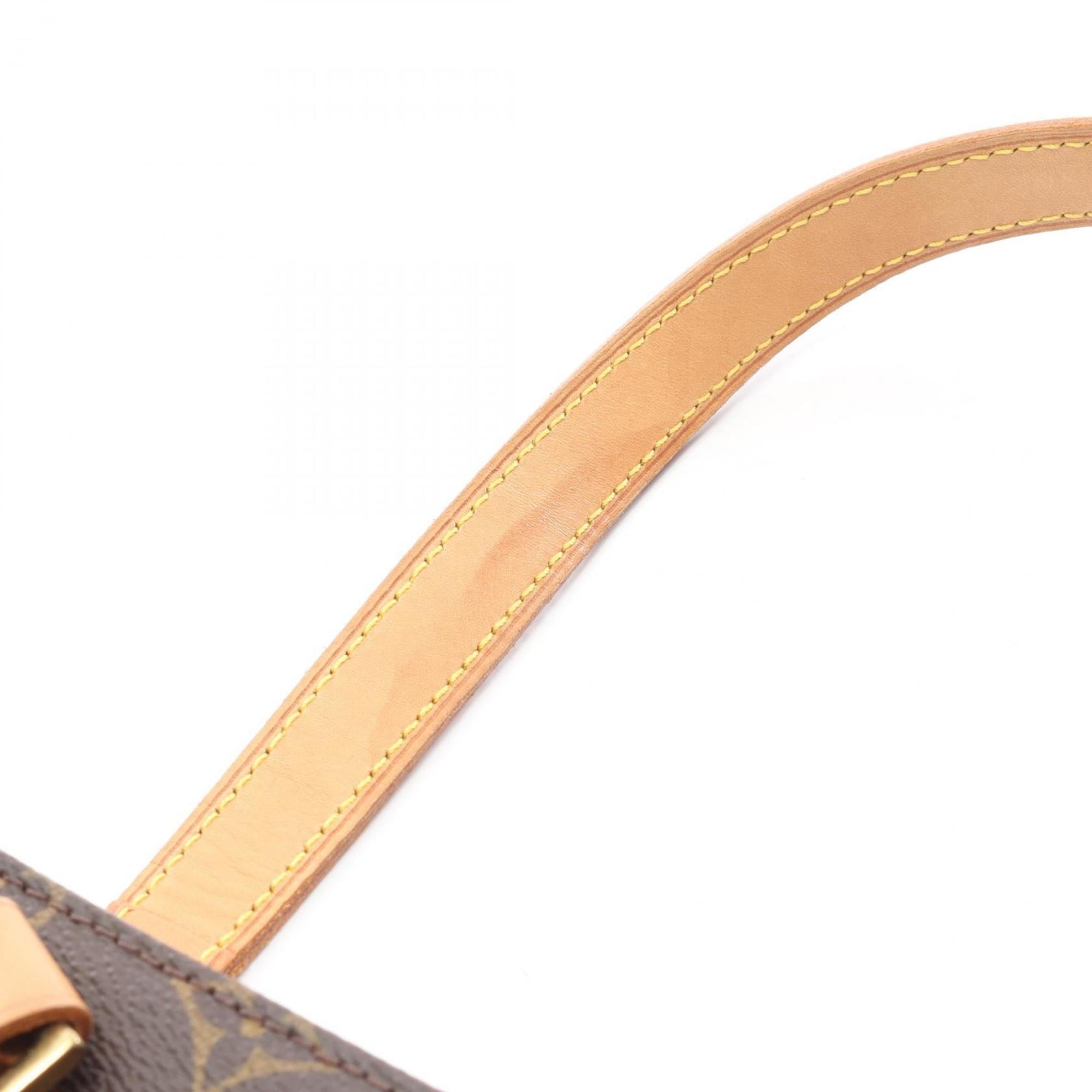Louis Vuitton Brown Coated Canvas Leather Handbag Shoulder Bag