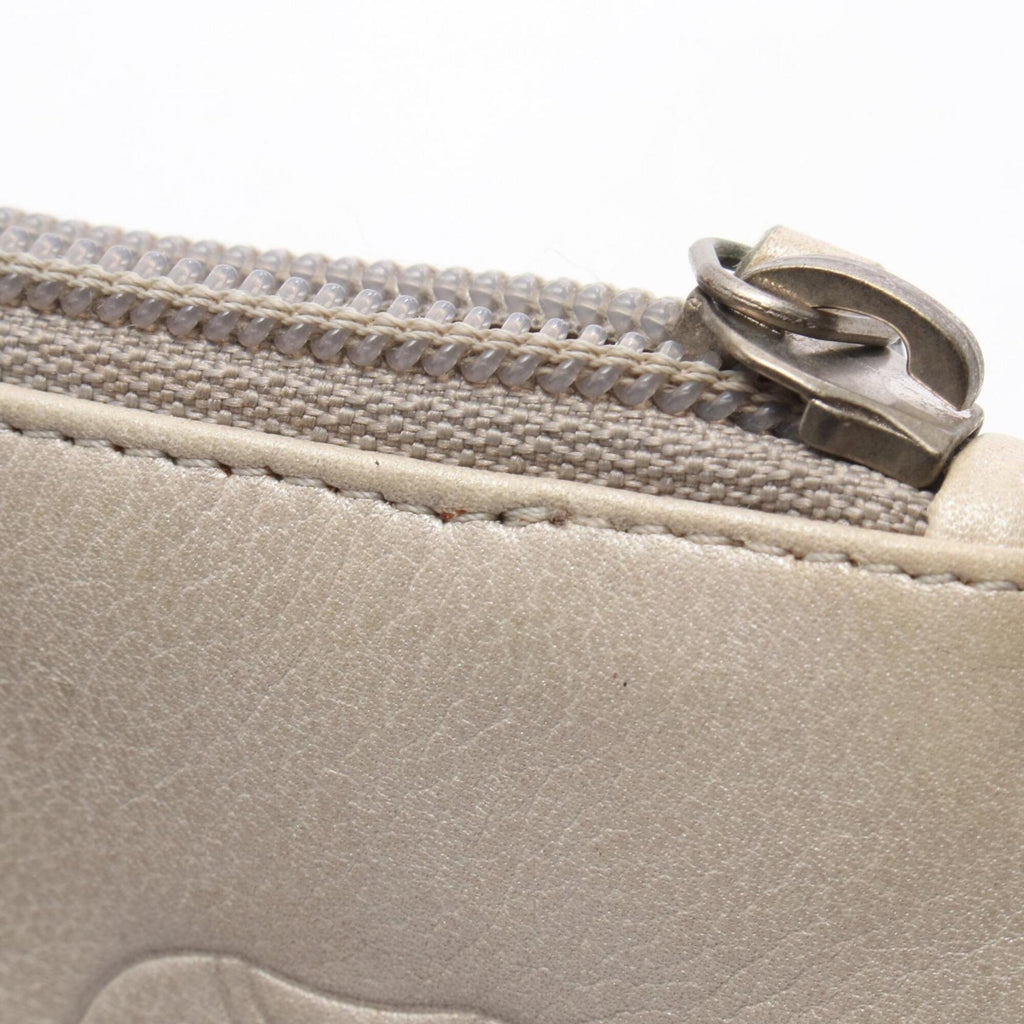 Chanel Silver Leather Coin Purse/Coin Case