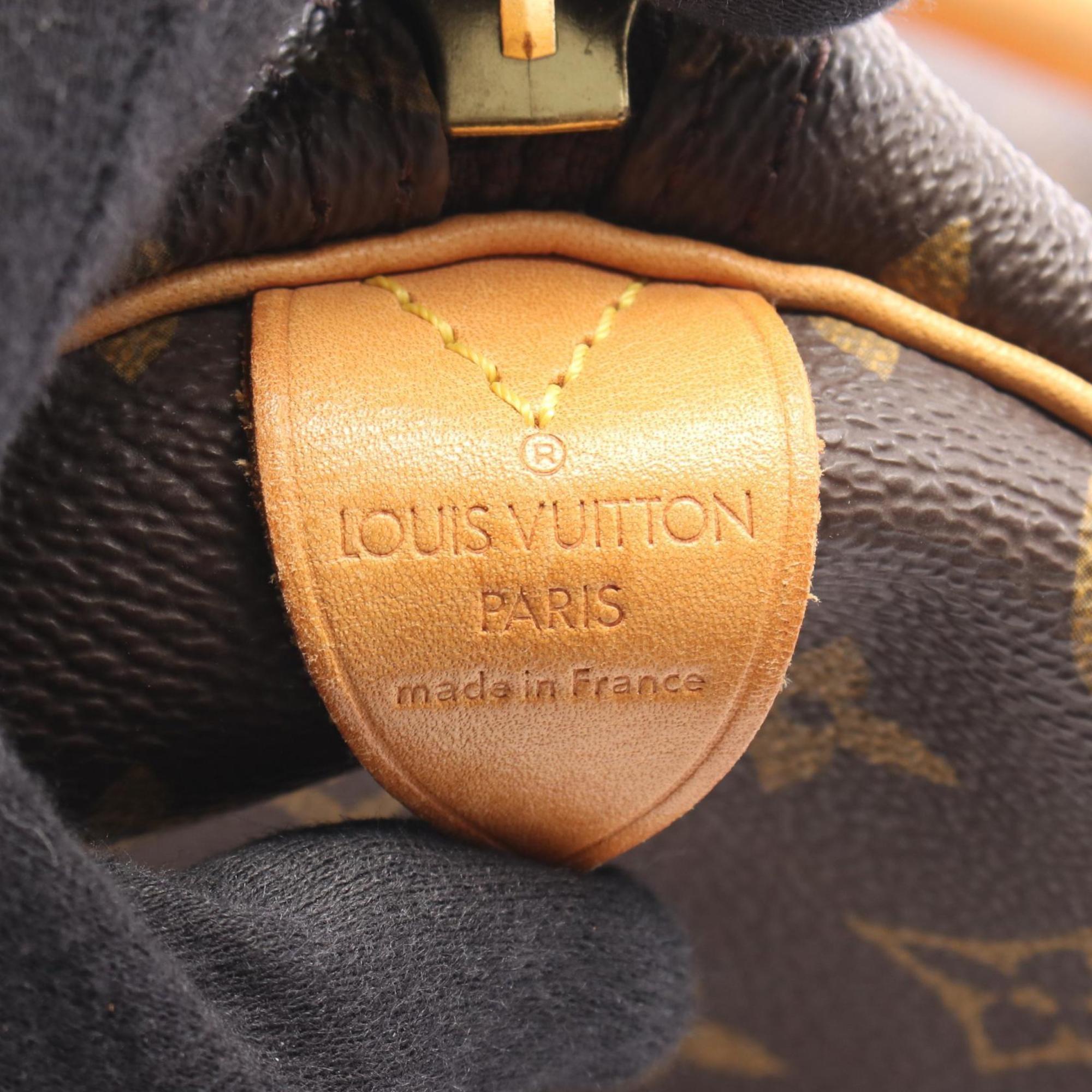 Louis Vuitton Brown Coated Canvas Leather Boston Bag