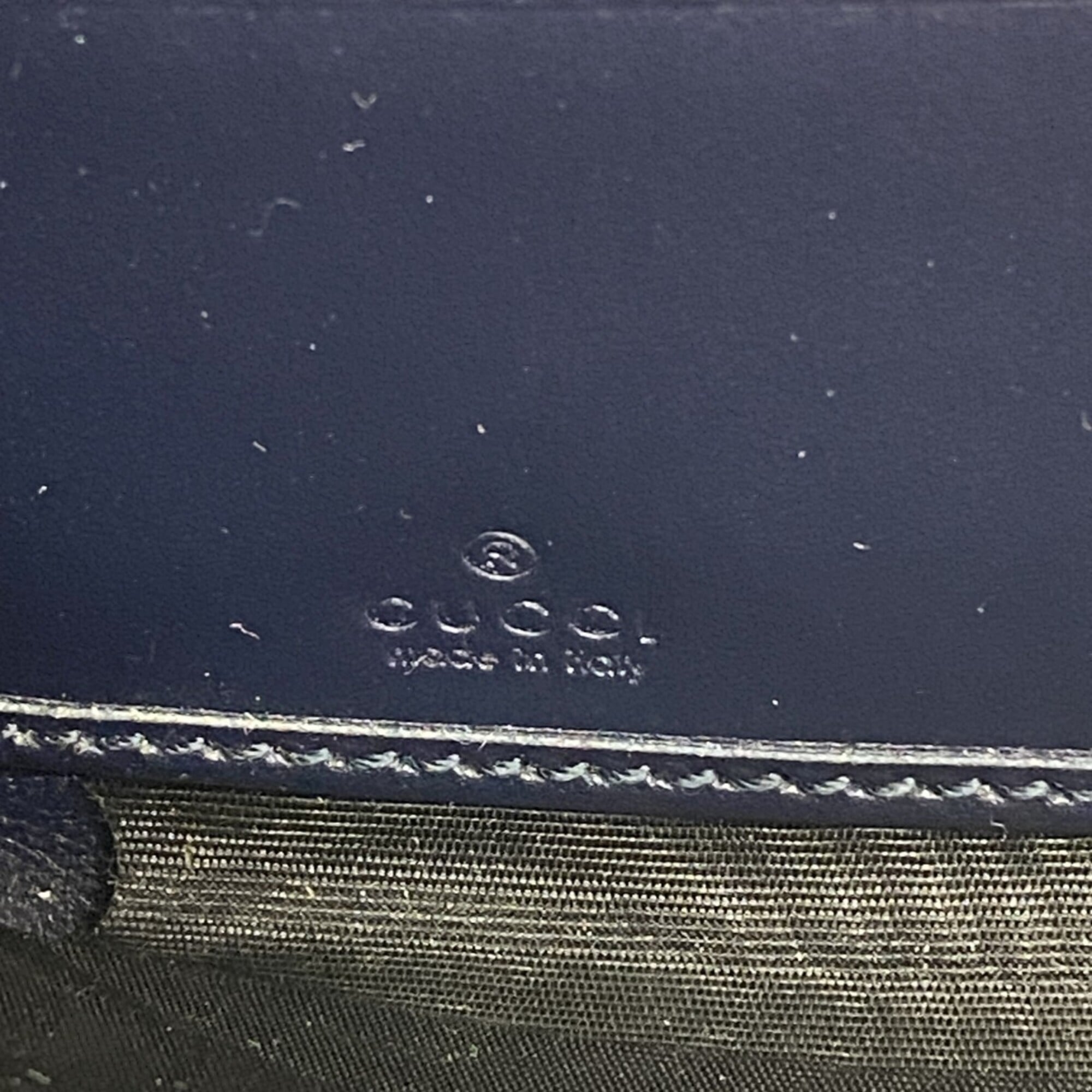 Gucci Beige Navy Canvas Long Wallet (Bi-Fold) (Pre-Owned)