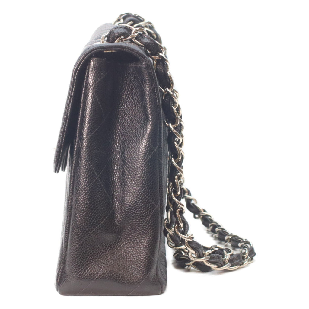 Chanel Black Grained Calfskin Shoulder Bag