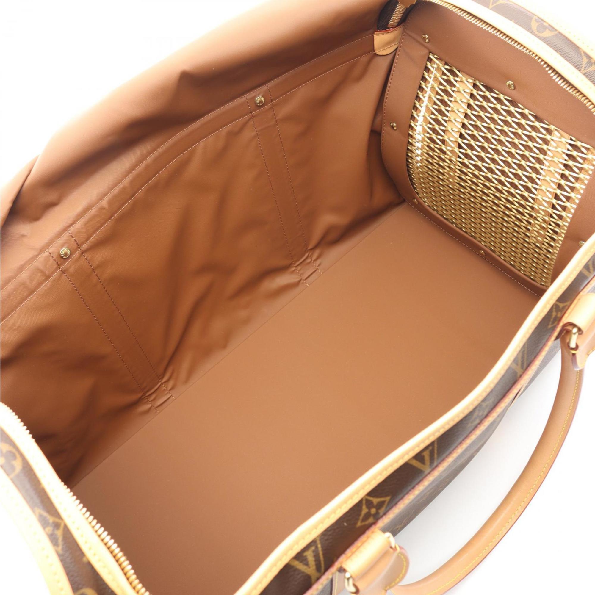 Louis Vuitton Brown Monogram Coated Canvas Leather Boston Bag