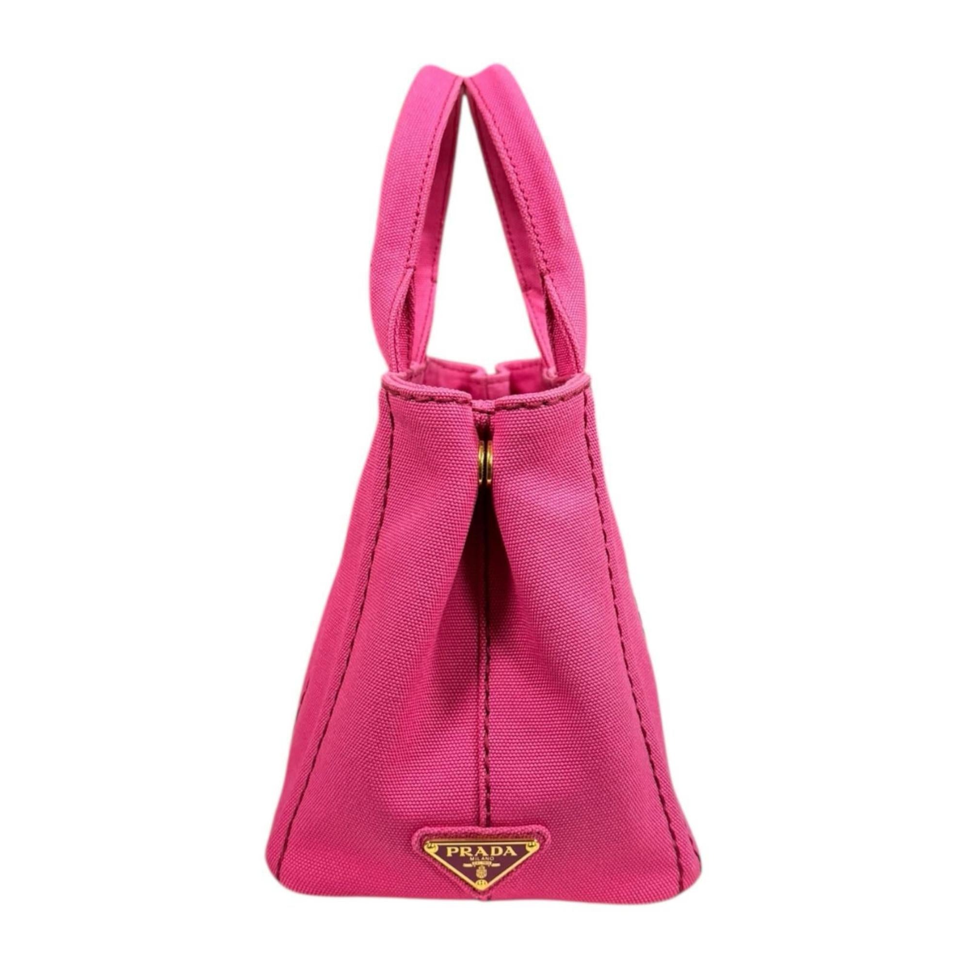 Prada Peonia Pink Canvas Shoulder Bag