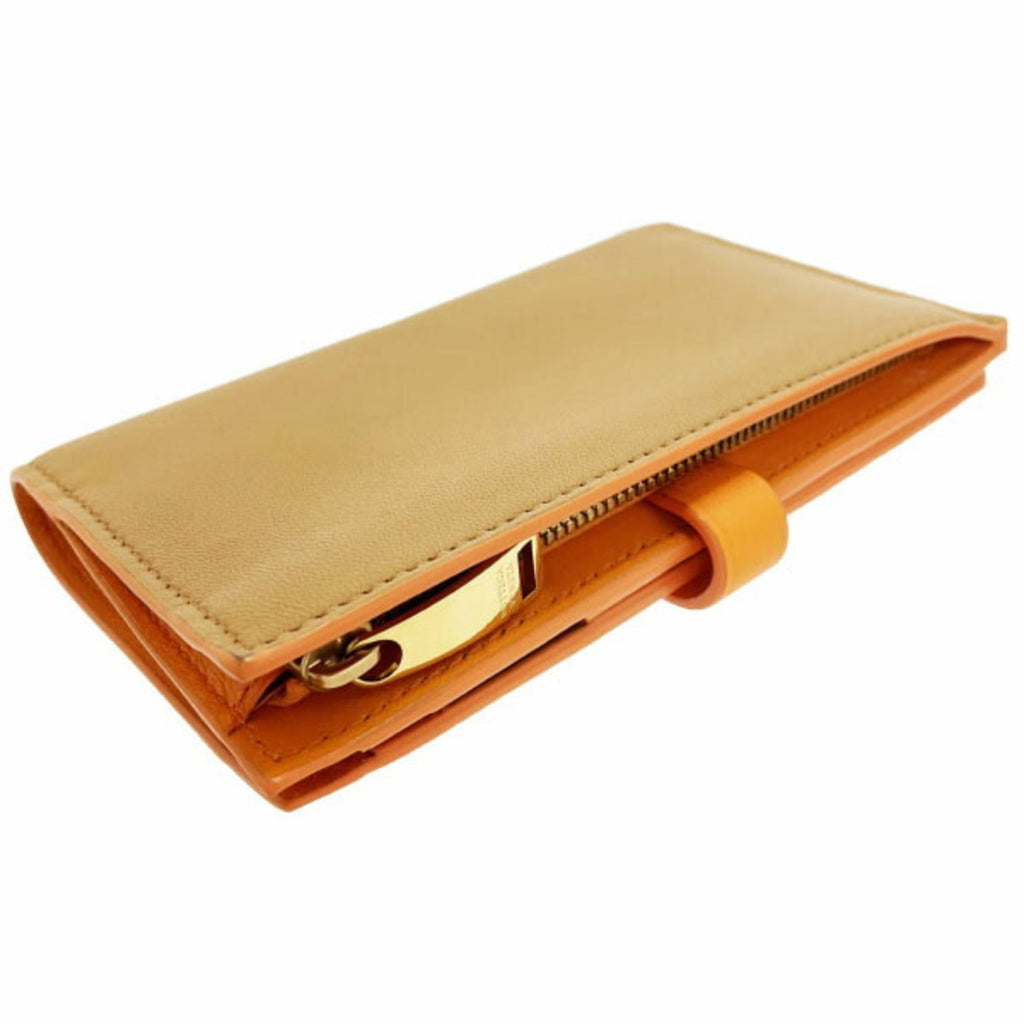 Bottega Veneta Light Brown Orange Leather Wallet (Bi-Fold)