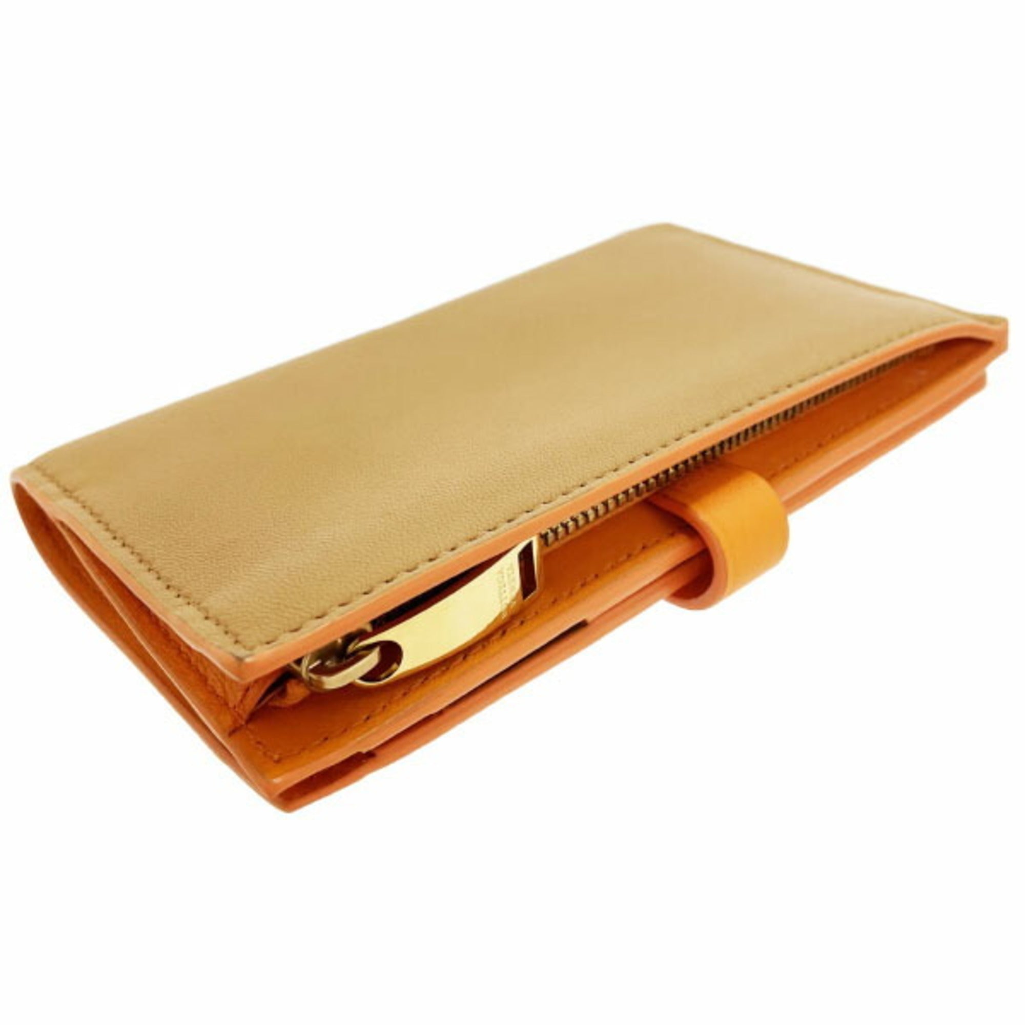 Bottega Veneta Light Brown Orange Leather Wallet (Bi-Fold)