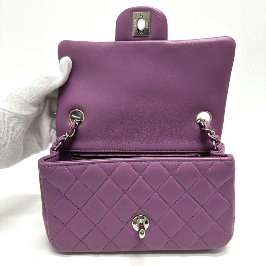 Chanel Purple Leather Shoulder Bag