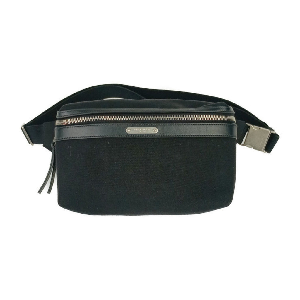 Yves Saint Laurent Black Canvas Leather Fanny Pack (Pre-Owned)