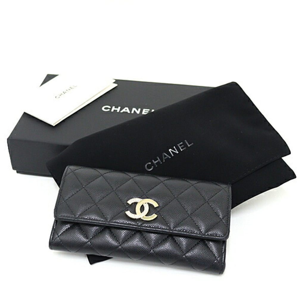 Chanel Black Grained Calfskin Wallet (Bi-Fold)
