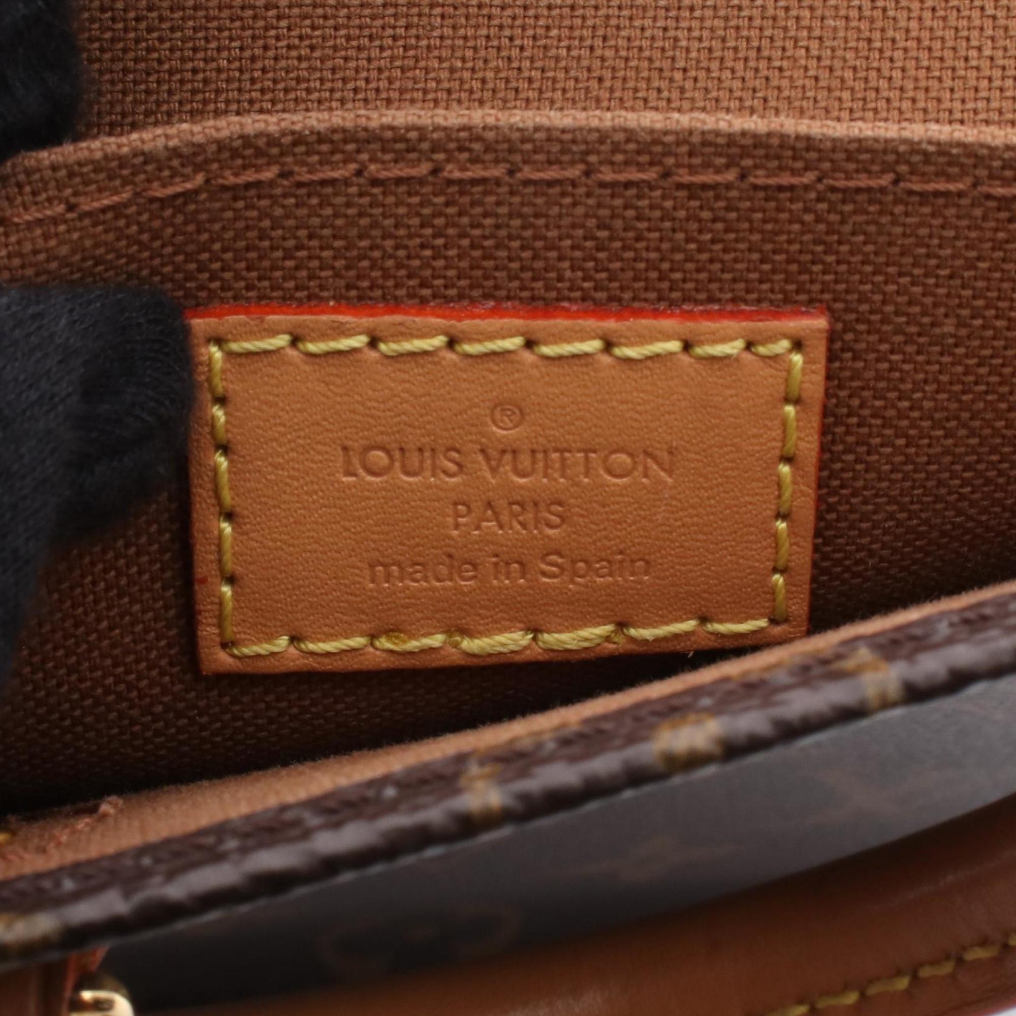 Louis Vuitton Brown Pvc Coated Canvas Leather Handbag