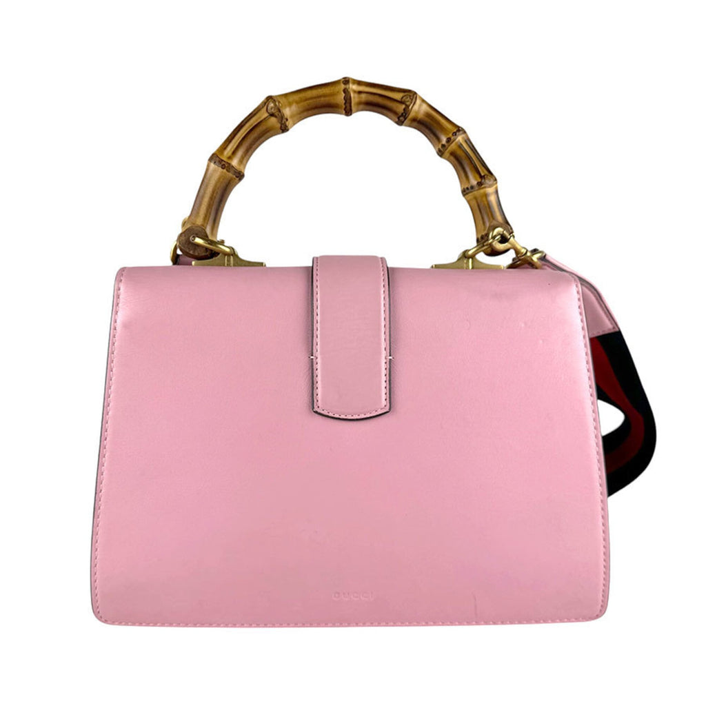 Gucci Navy Pink Red Color Leather Handbag Shoulder Bag (Pre-Owned)