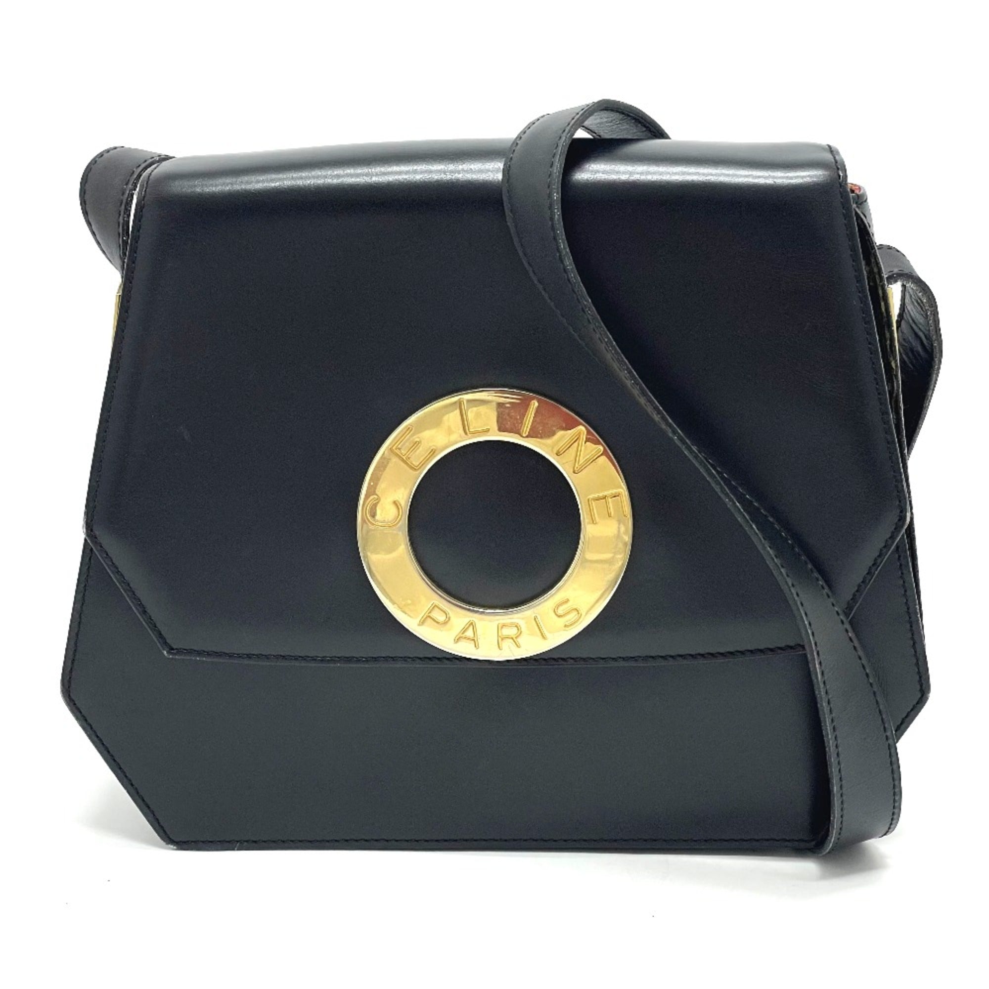 Celine Black Leather Shoulder Bag