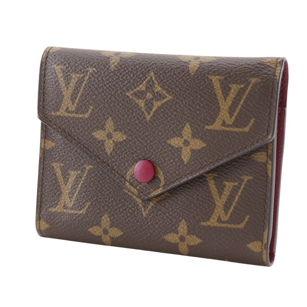 Louis Vuitton Brown Fuchsia Monogram Canvas Wallet (Tri-Fold)