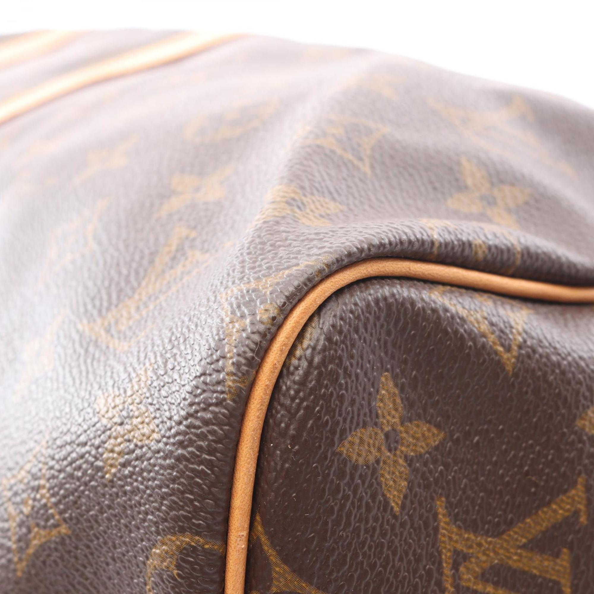 Louis Vuitton Brown Monogram Coated Canvas Leather Boston Bag Handbag