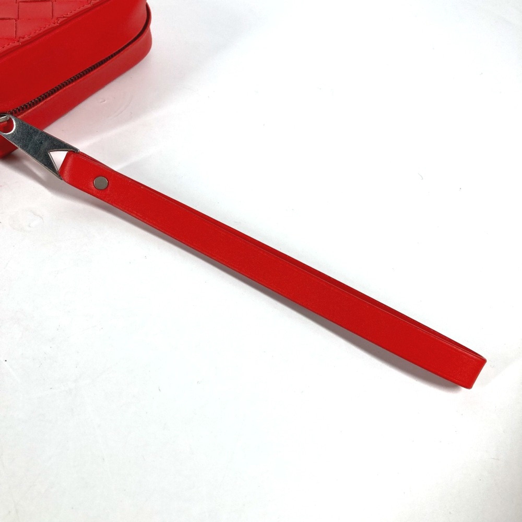 Bottega Veneta Red Leather Clutch Bag