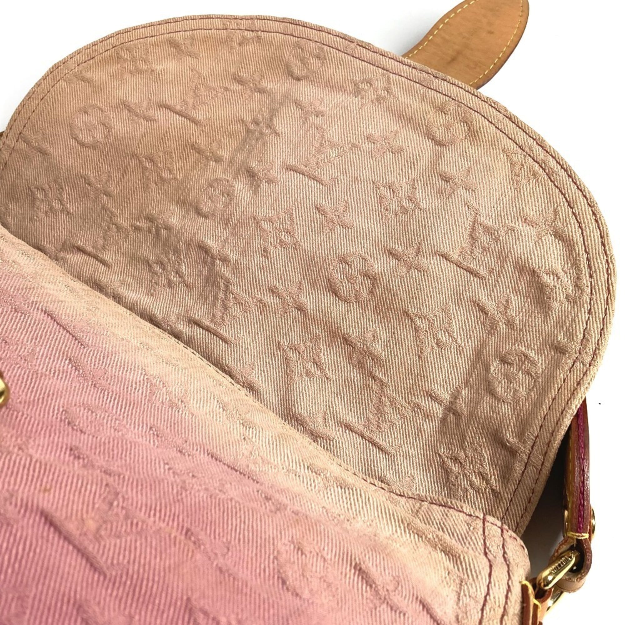 Louis Vuitton Monogram Denim Pink Rouge Fauviste Monogram Denim Shoulder Bag