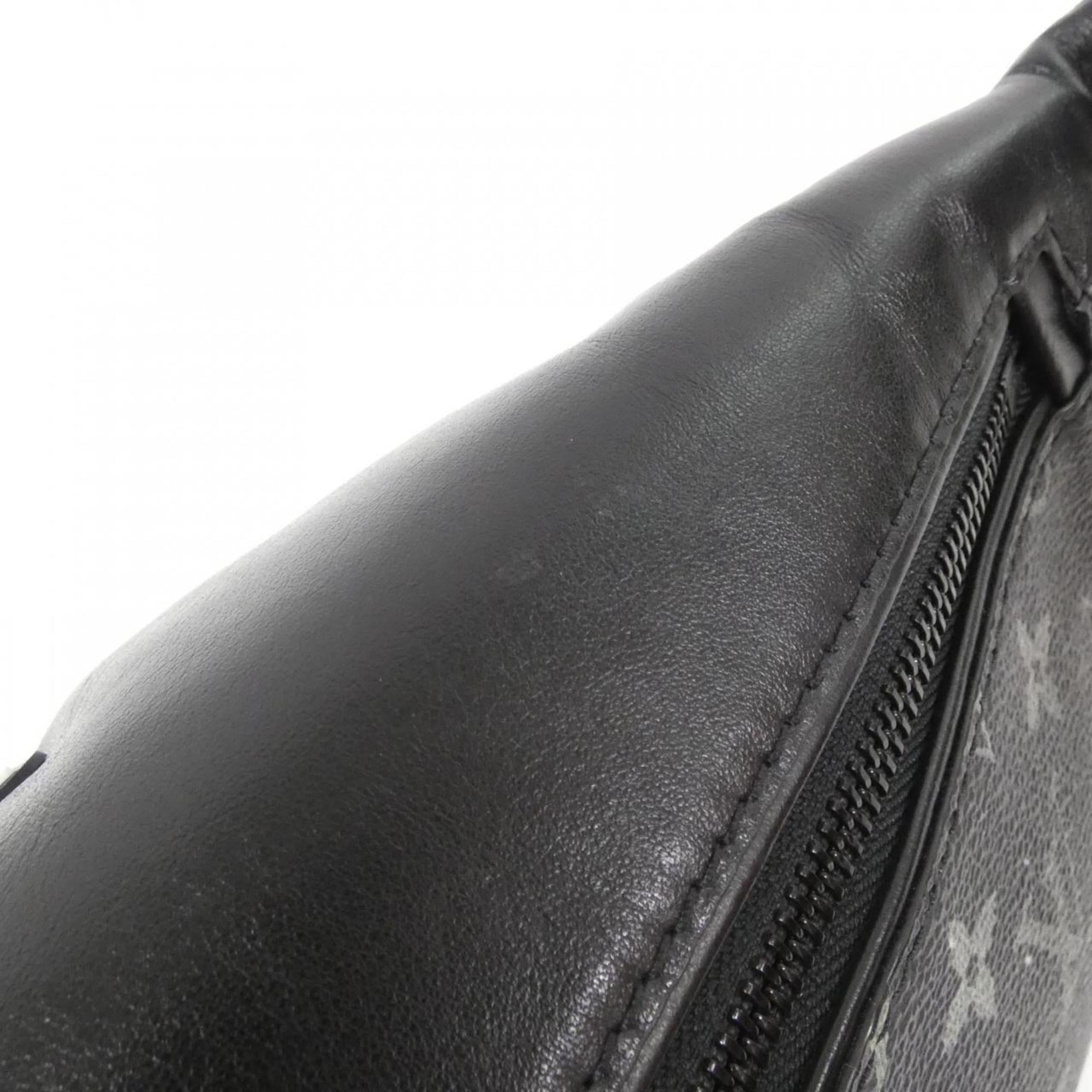 Louis Vuitton Black Silver Coated Canvas Shoulder Bag