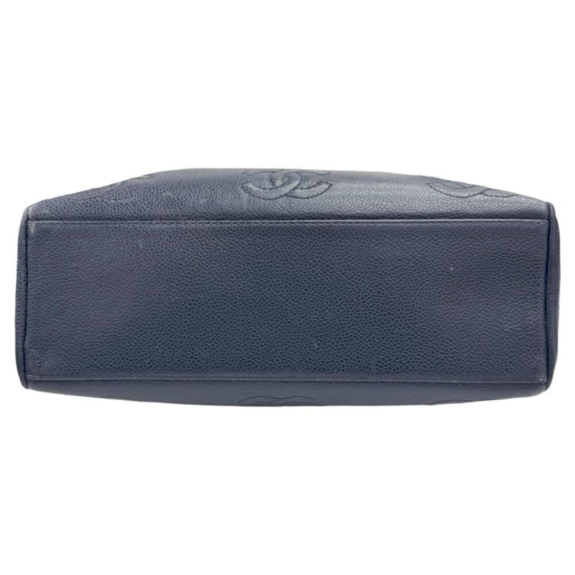 Chanel Navy Grained Calfskin Tote Bag