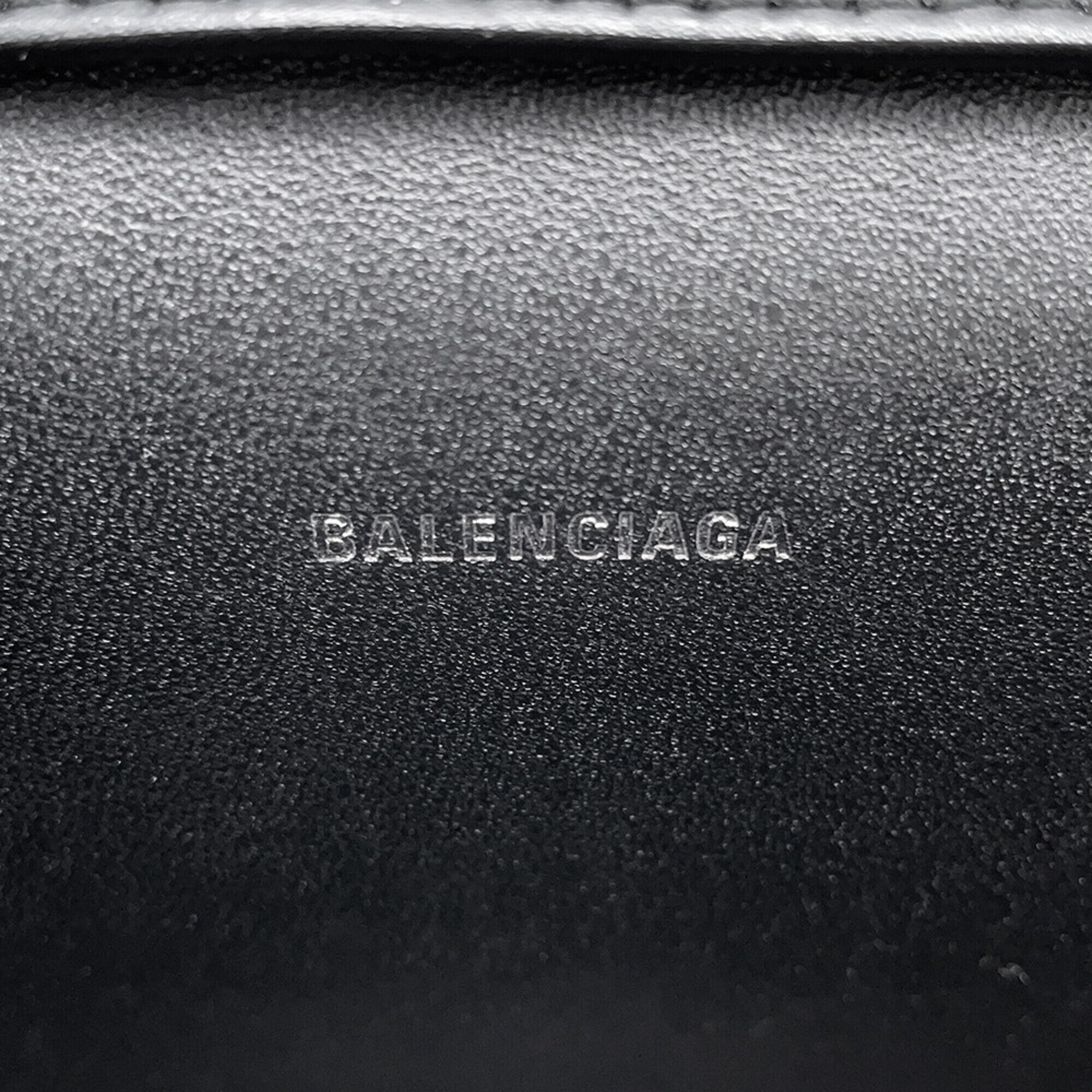 Balenciaga Black Leather Handbag Pouch Shoulder