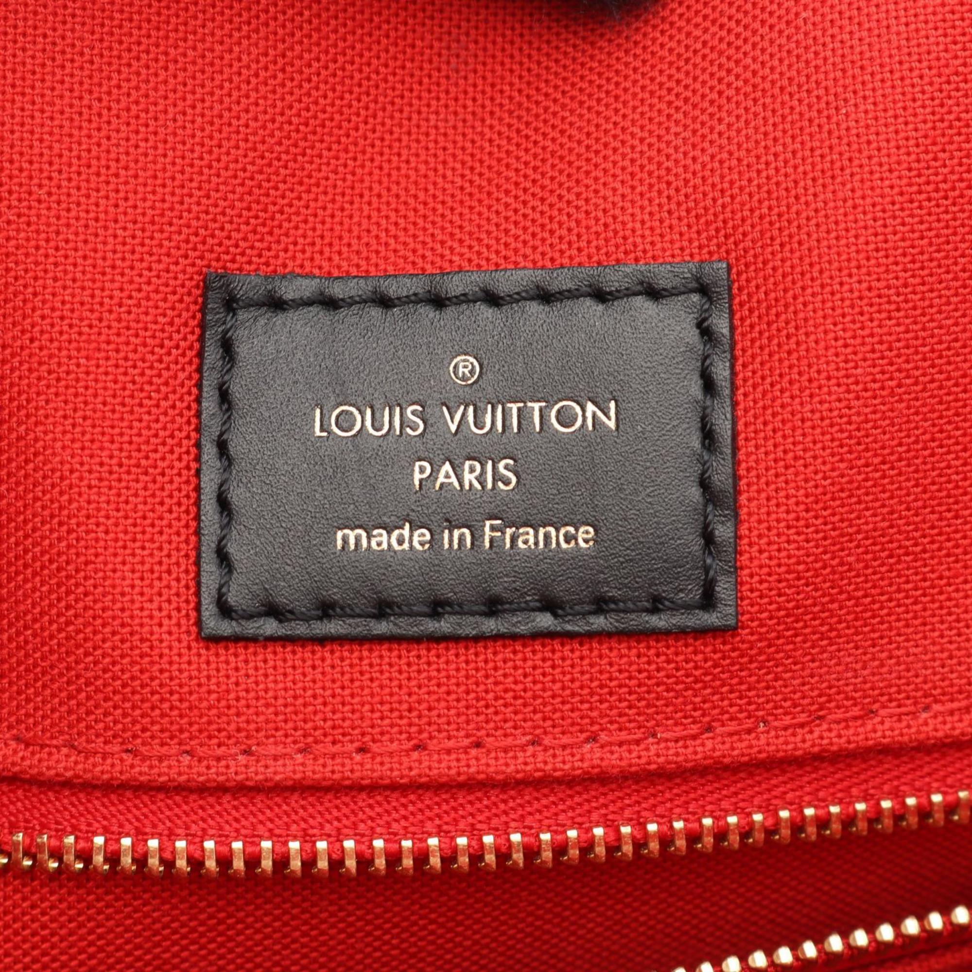 Louis Vuitton Beige Brown Coated Canvas Leather Tote Bag