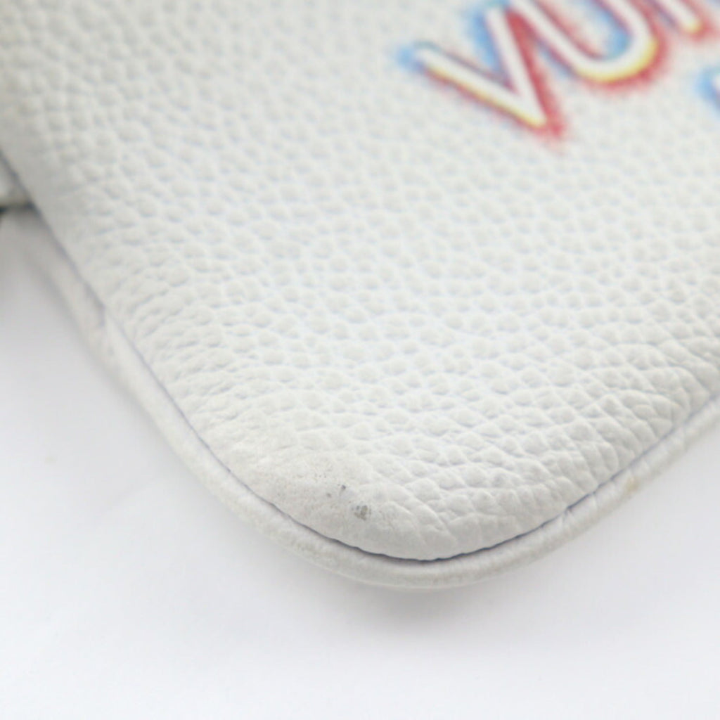 Louis Vuitton Blanc Multi-Color White Leather Pouch Shoulder Bag