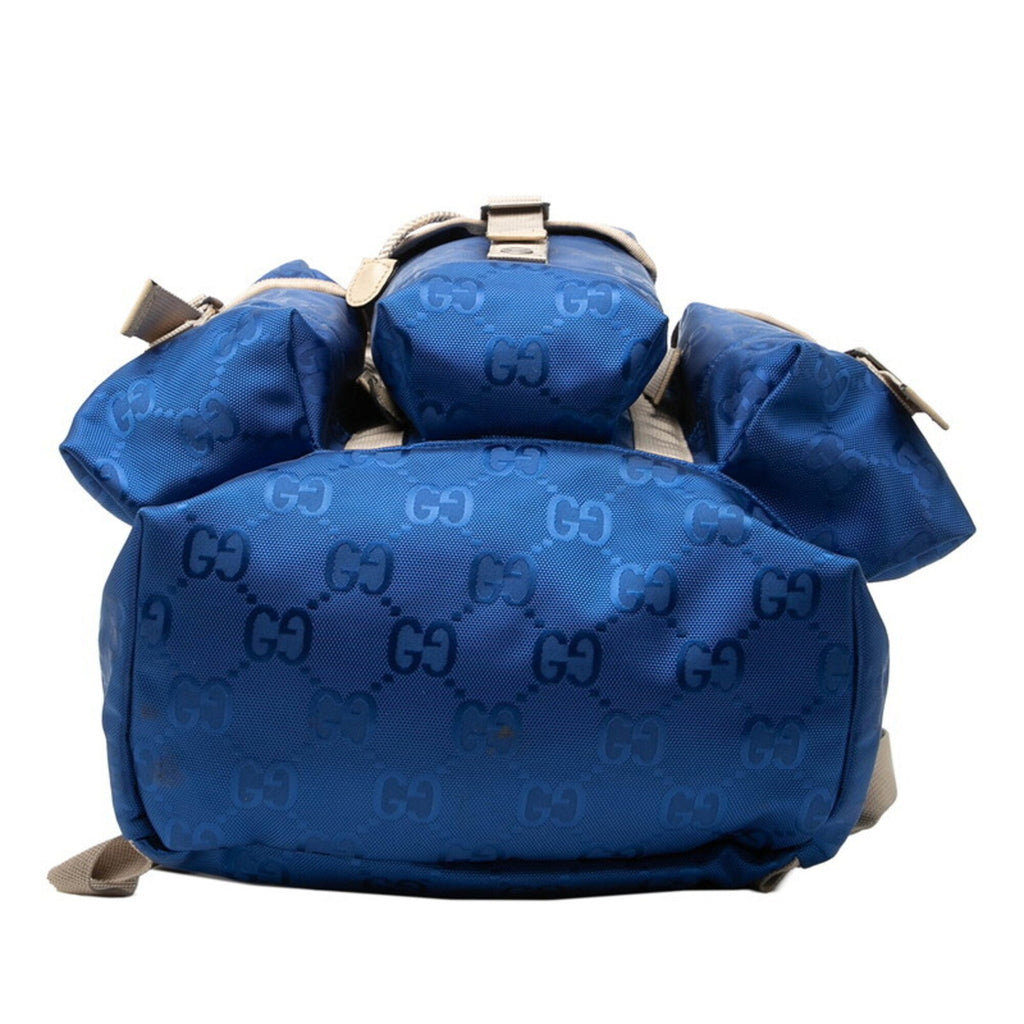 Gucci Beige Blue Nylon Backpack (Pre-Owned)
