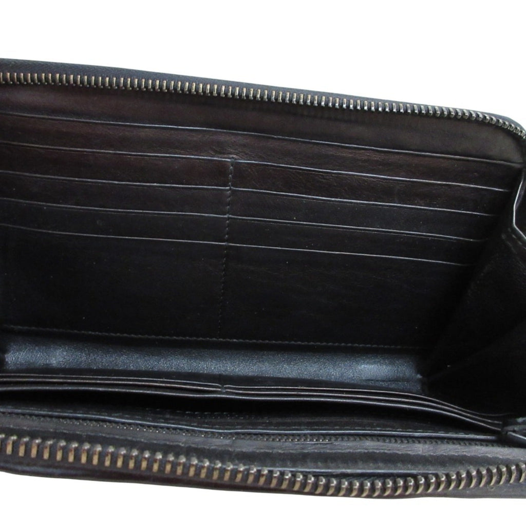 Bottega Veneta Black Leather Long Wallet (Bi-Fold)