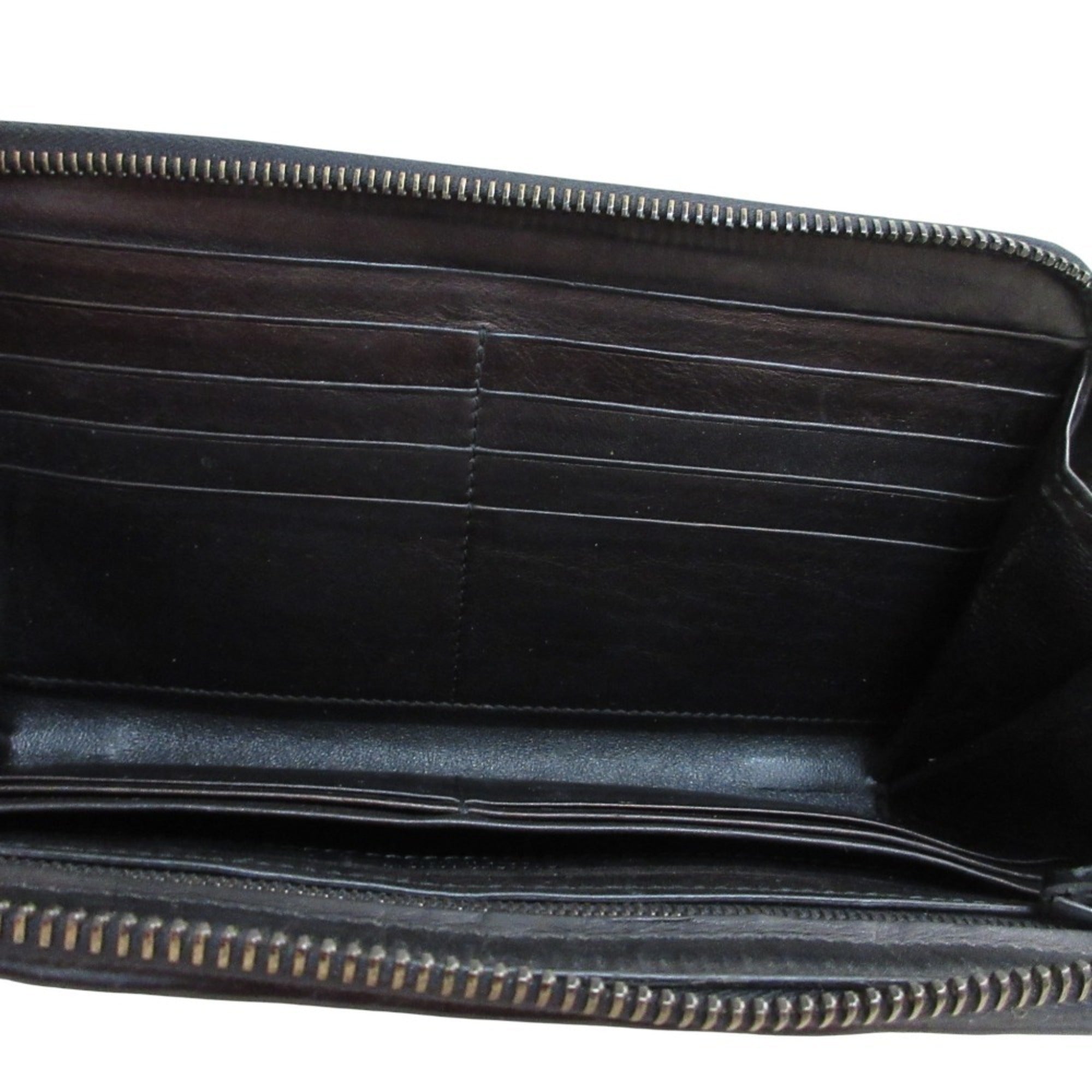 Bottega Veneta Black Leather Long Wallet (Bi-Fold)