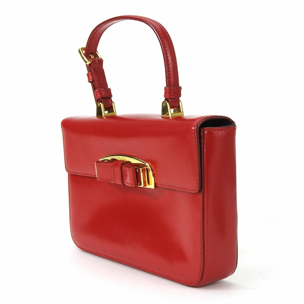 Prada Red Color Leather Handbag
