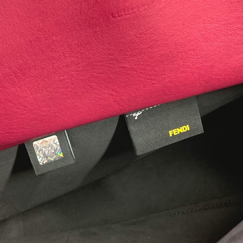 Fendi Black Purple Leather Shoulder Bag Tote Bag
