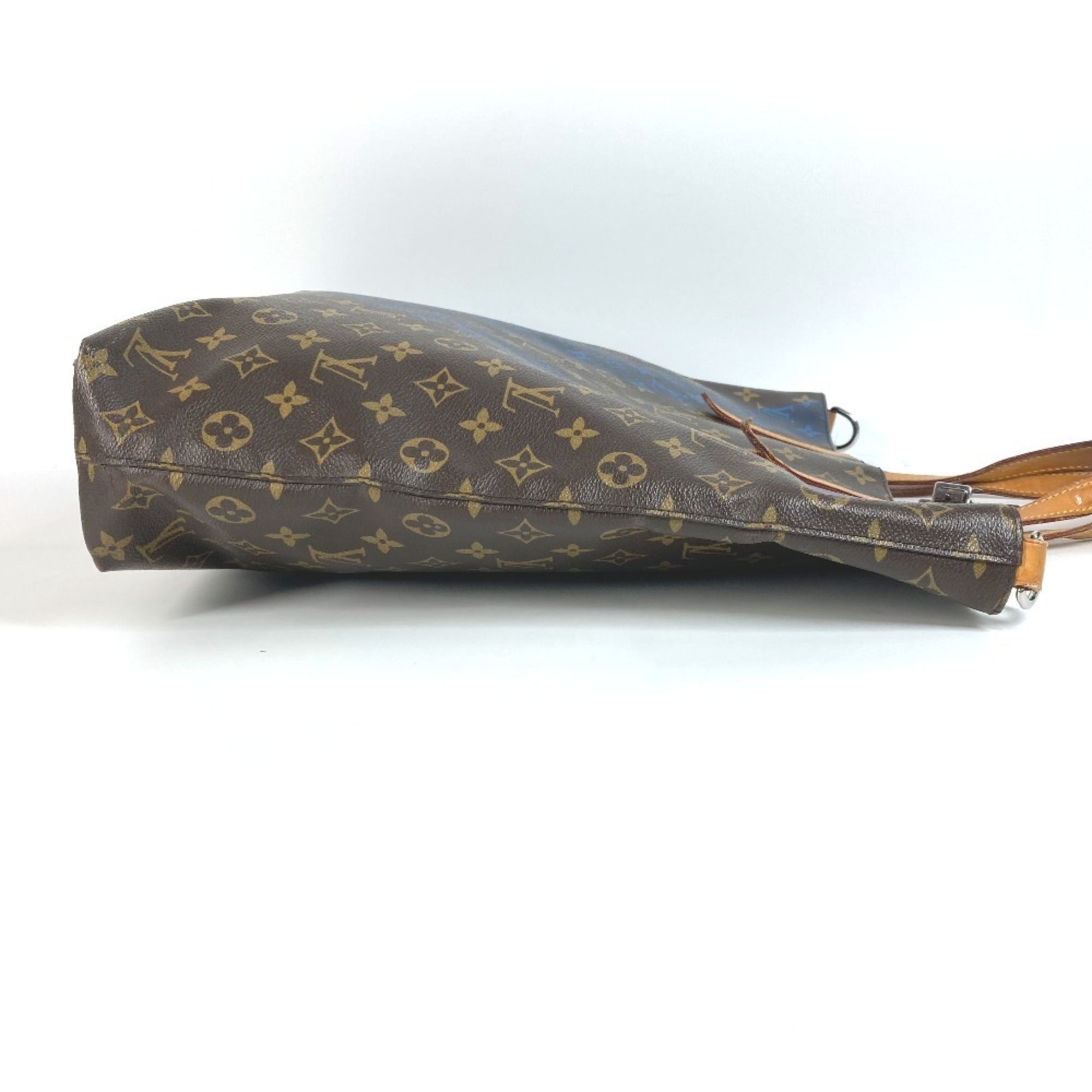 Louis Vuitton Blue Brown Monogram Monogram Shoulder Bag Tote Bag