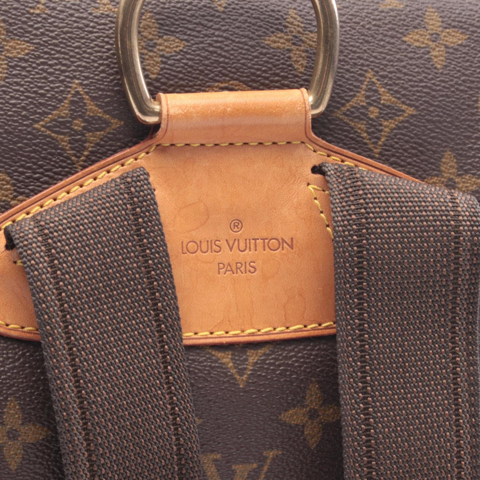 Louis Vuitton Brown Coated Canvas Leather Backpack Handbag