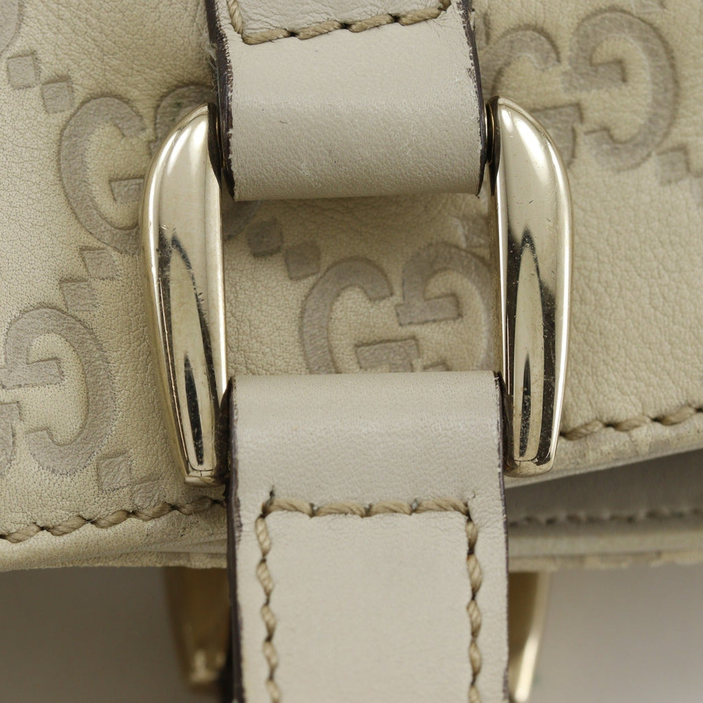 Gucci Off-White Leather Handbag Tote Bag (Pre-Owned)