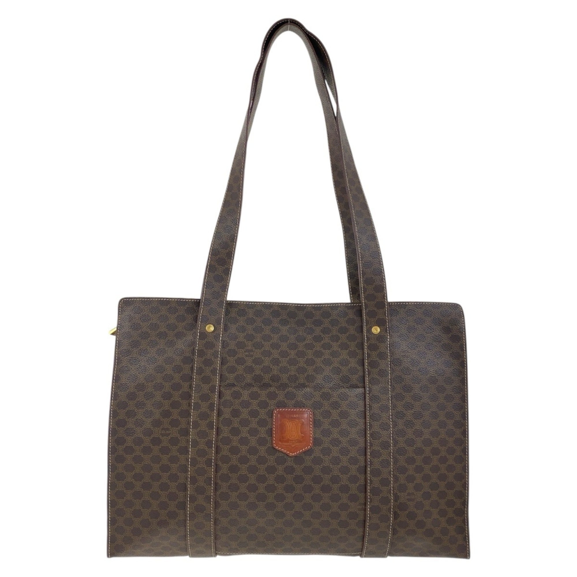 Celine Brown Pvc Shoulder Bag Tote Bag