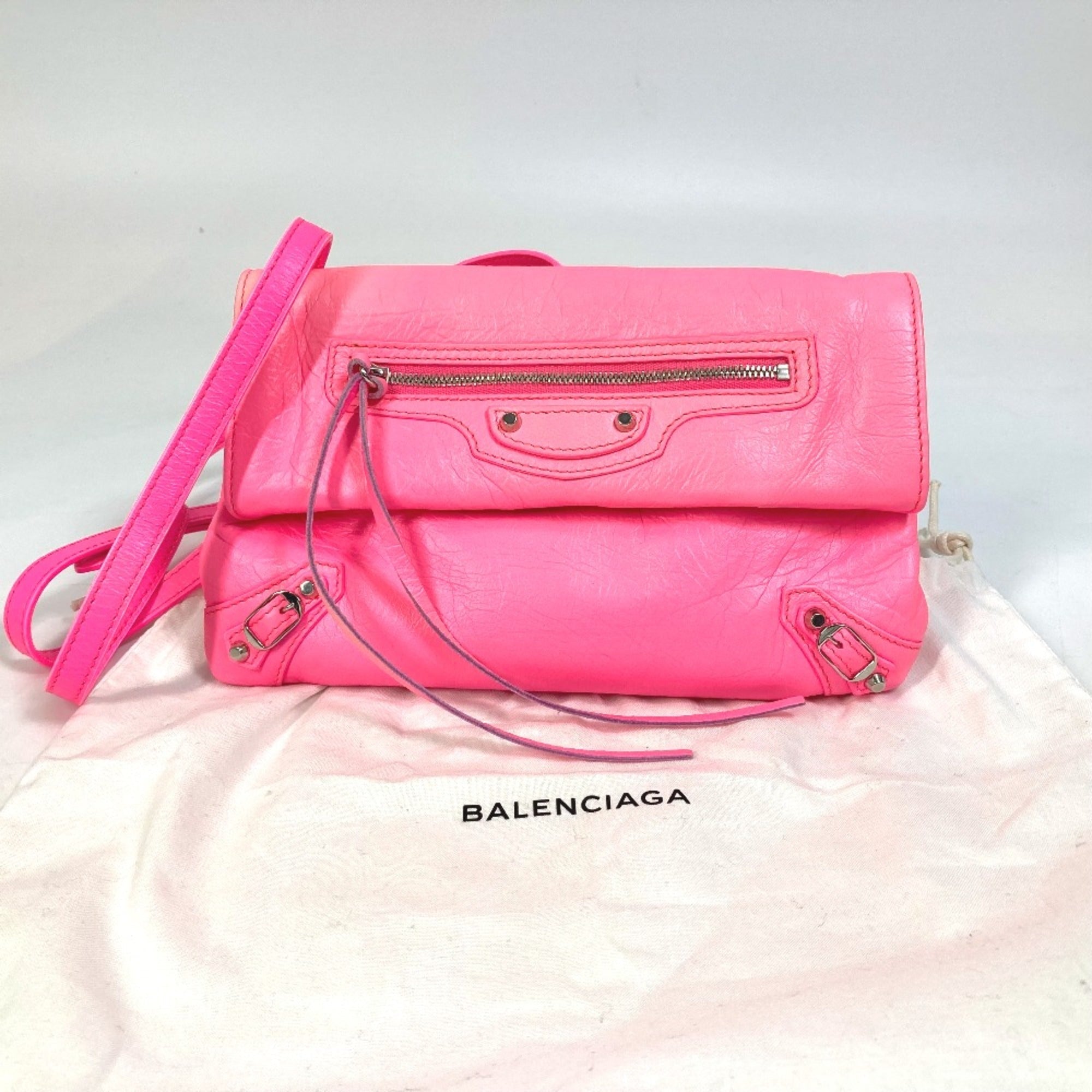 Balenciaga Pink Leather Clutch