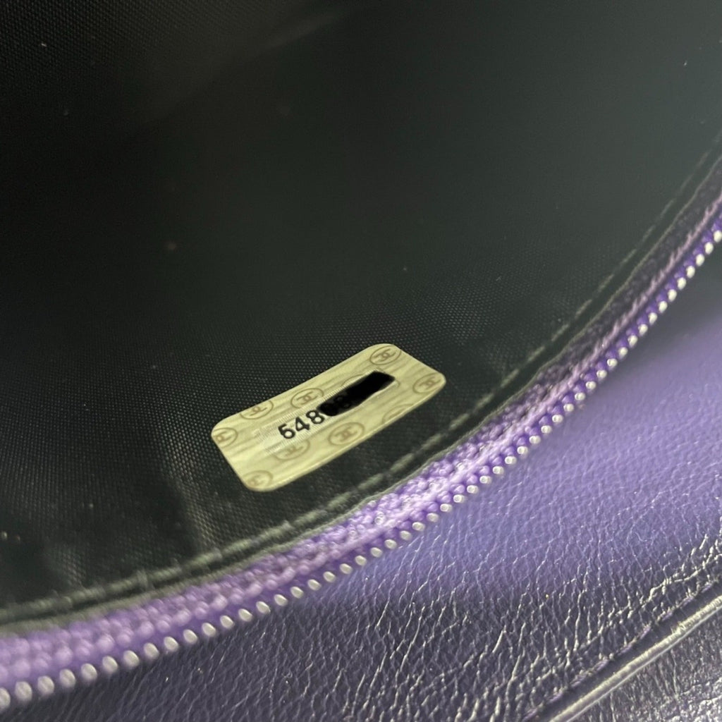 Chanel Purple Leather Handbag