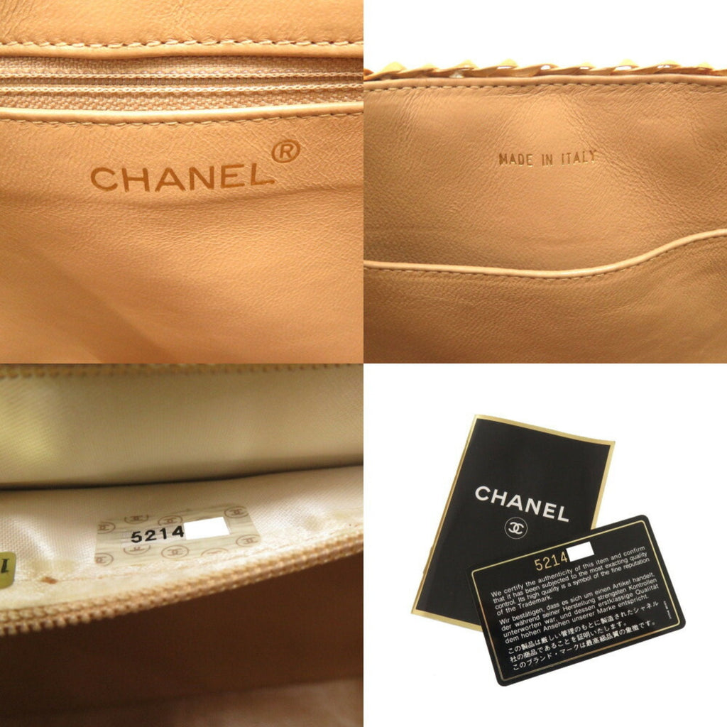 Chanel Beige Straw Leather Shoulder Bag