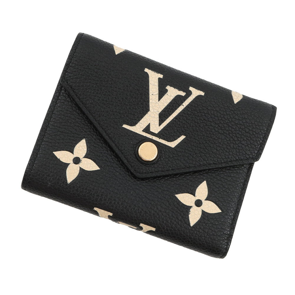 Louis Vuitton Beige Bicolor Black Monogram Monogram Empreinte Wallet (Tri-Fold)